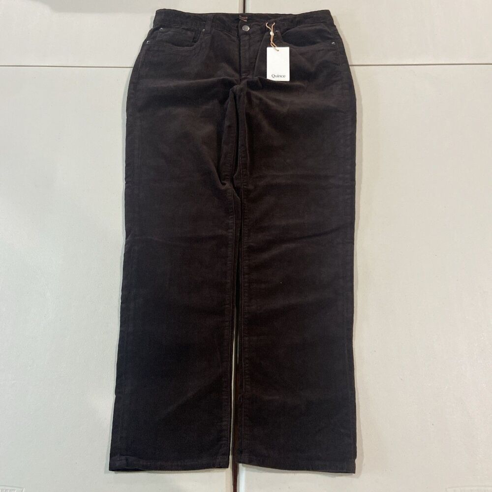 NWT Quince Mens 32x30 Organic Stretch Espresso Corduroy 5 Pocket Pants Fine Wale